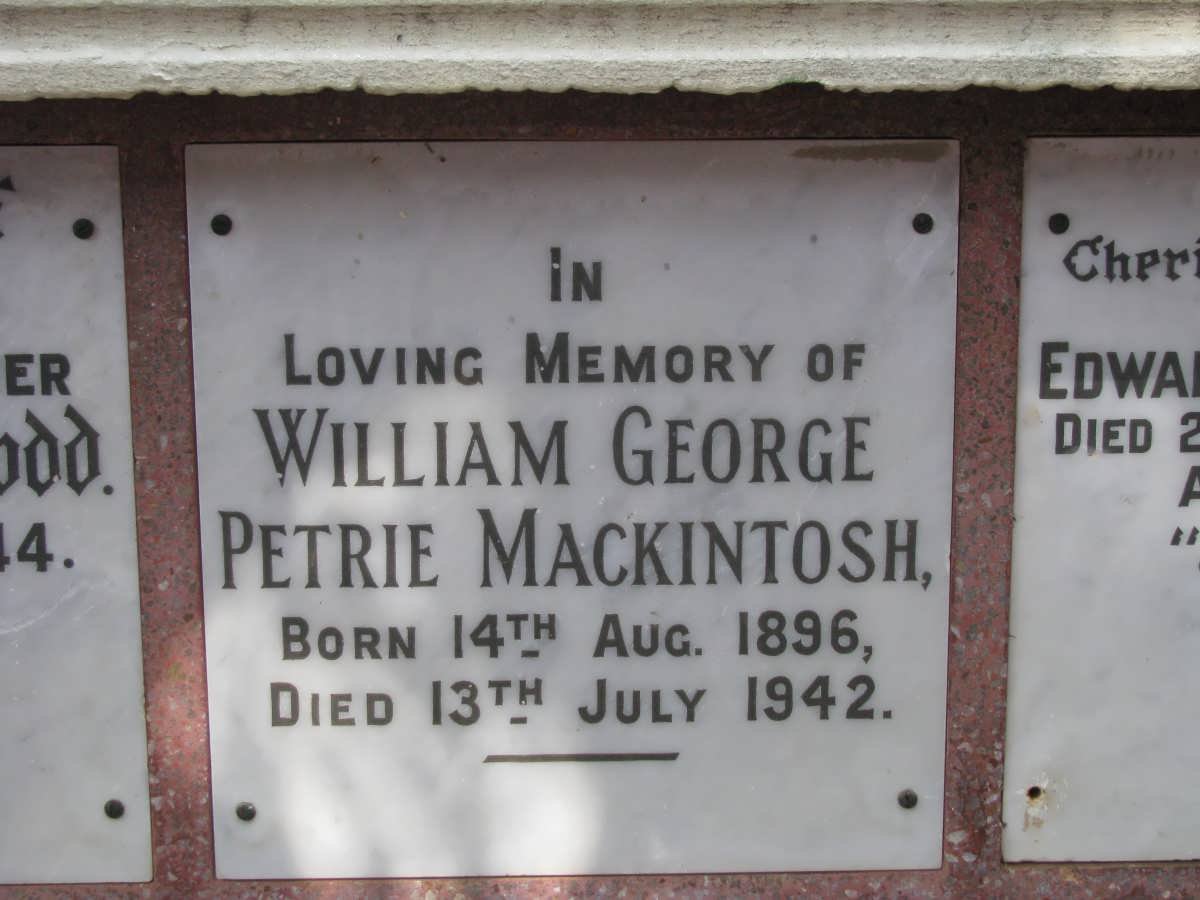 MACKINTOSH William George Petrie 1896-1942