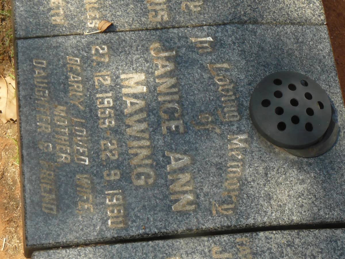 MAWING Janice Ann1953-1980
