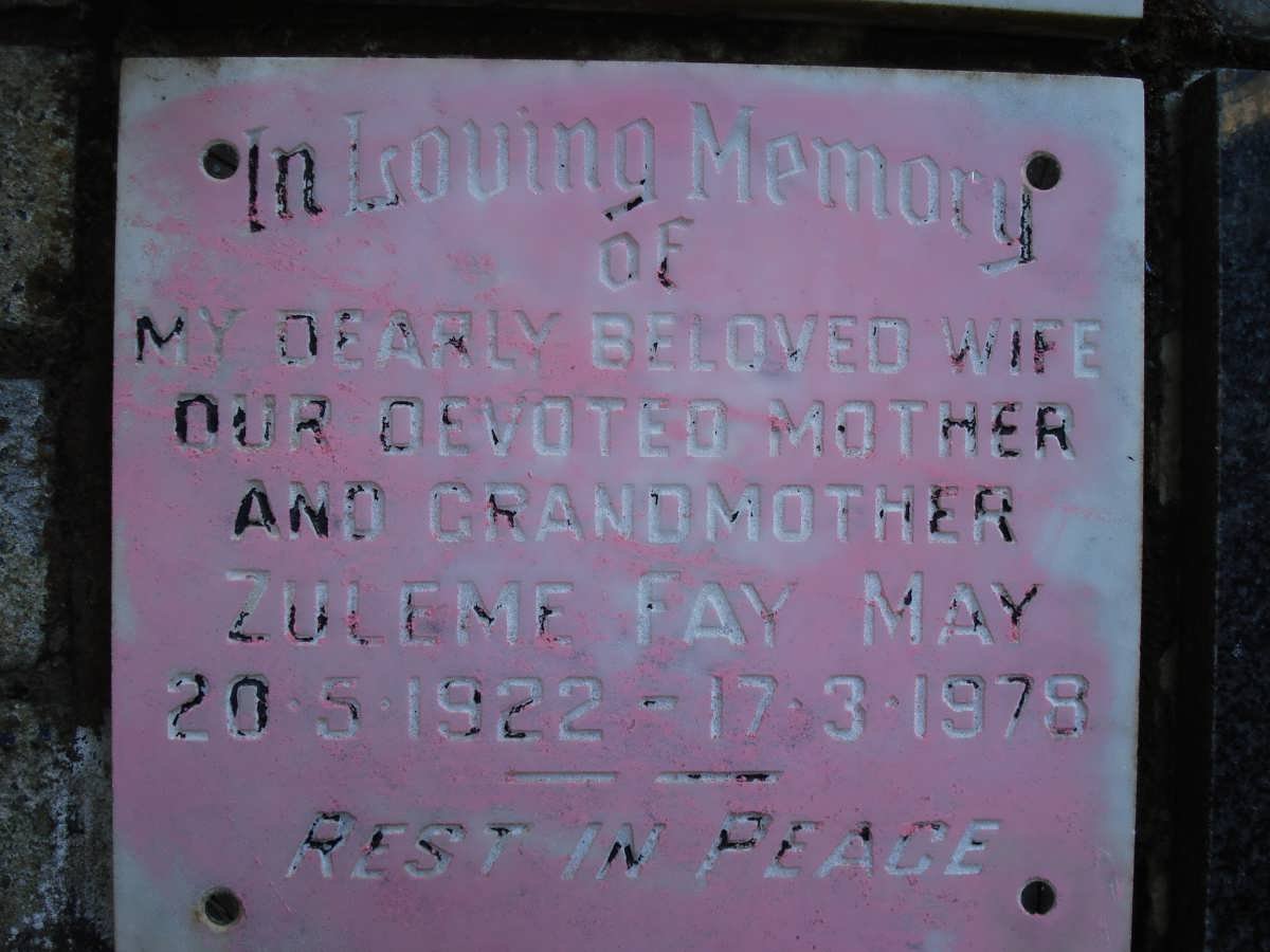 MAY Zuleme Fay 1922-1978