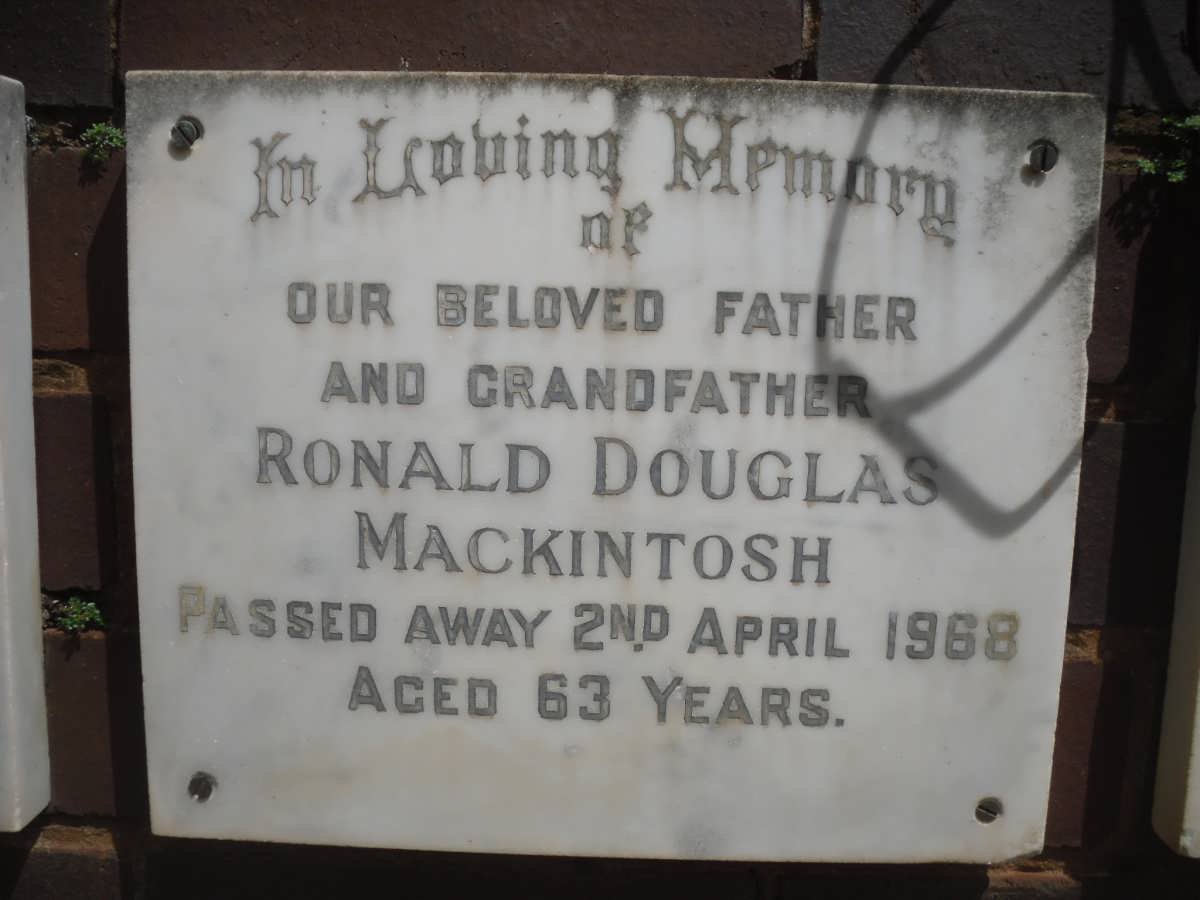 MACKINTOSH Ronald Douglas -1968