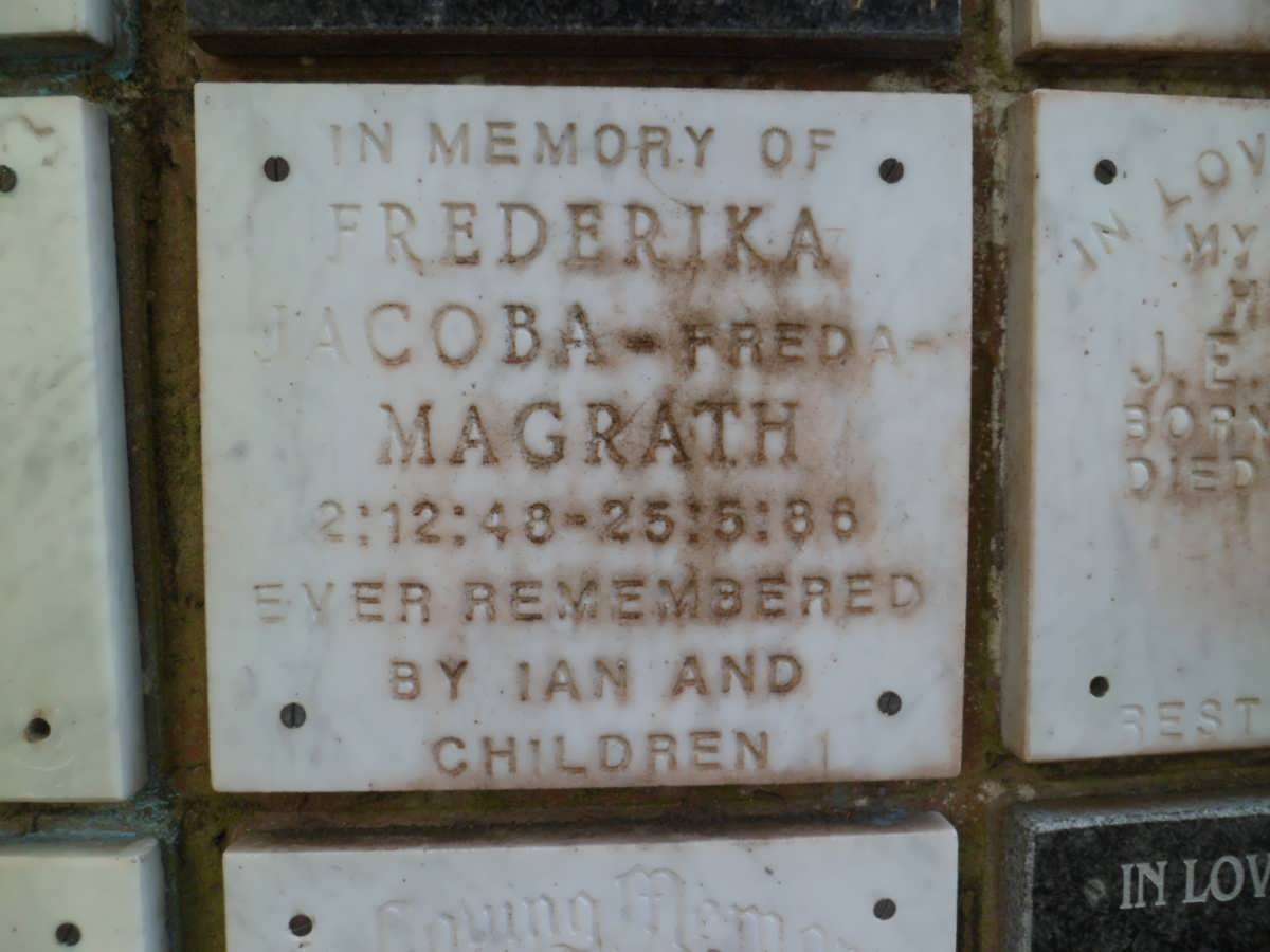 MAGRATH Fredrika Jacoba 1948-1986