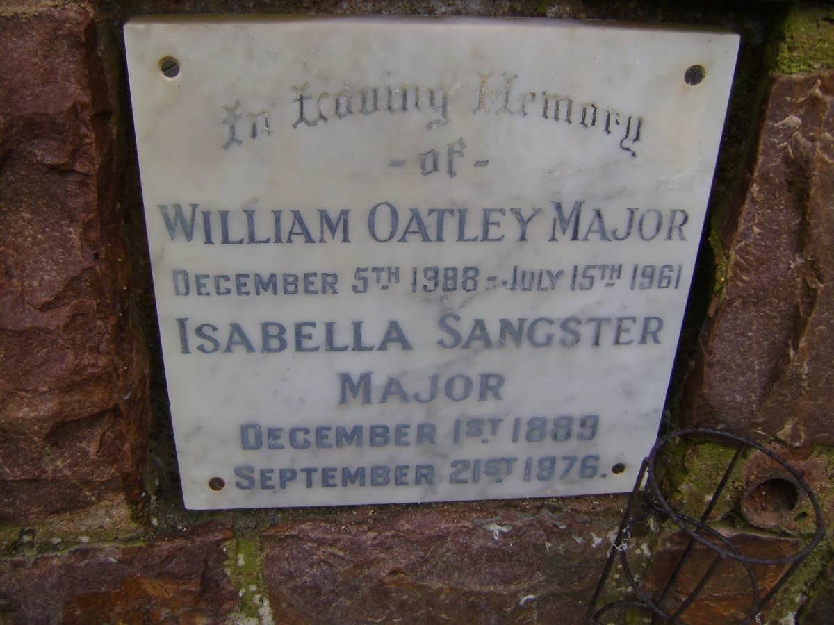 MAJOR William Oatley 1888-1961 &amp; Isabella Sangster 1889-1976