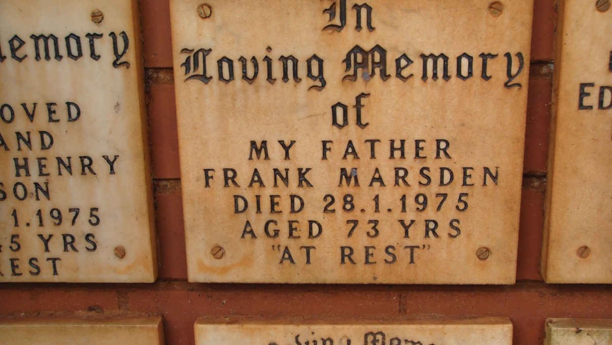 MARSDEN Frank -1975