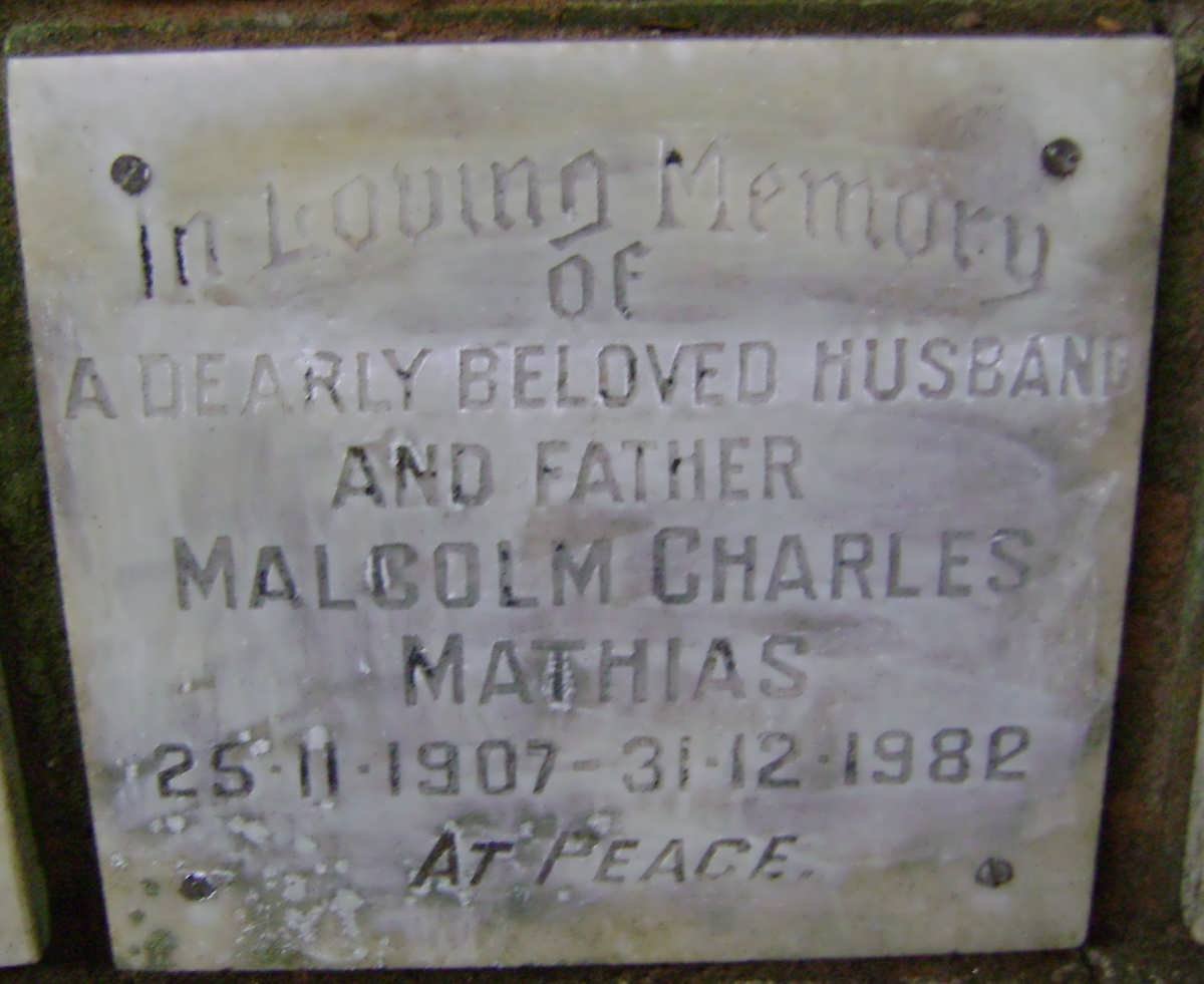 MATHIAS Malcolm Charles 1907-1982