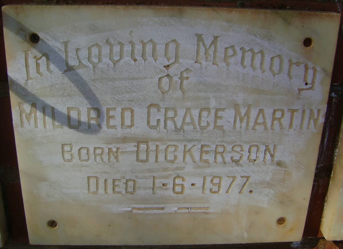 MARTIN Mildred Grace nee DICKERSON -1977