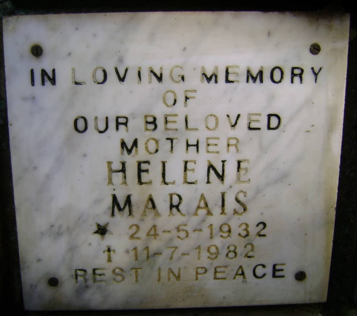 MARAIS Helene 1932-1982