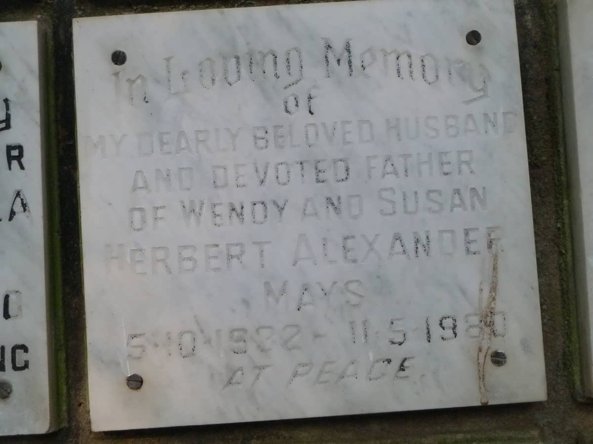 MAYS Herbert Alexander 1932-1980