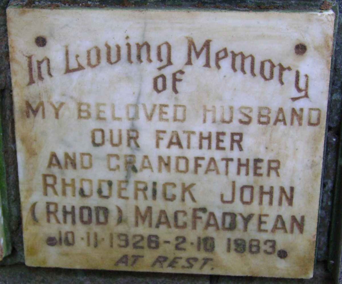 MACFADYEAN Rhoderick John 1926-1983