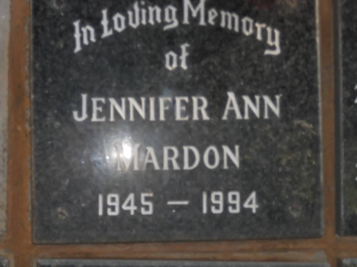 MARDON Jennifer Ann 1945-1994