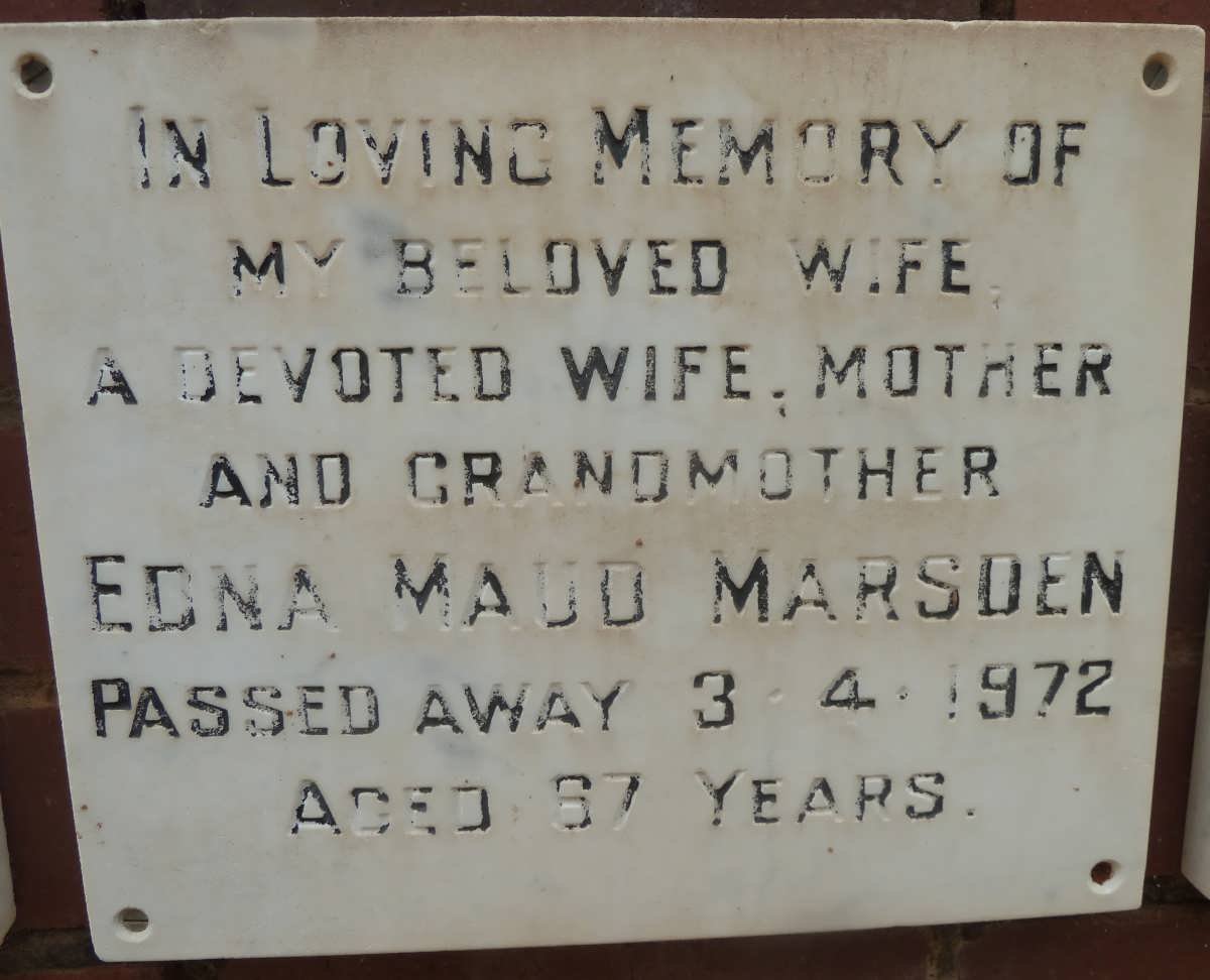 MARSDEN Edna Maud -1972