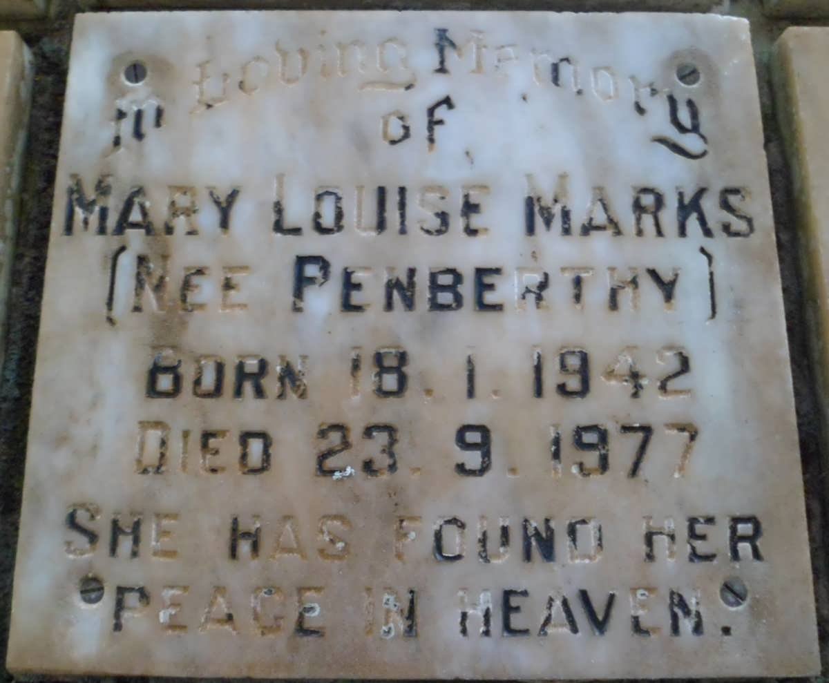 MARKS Mary Louise nee PENBERTHY 1942-1977