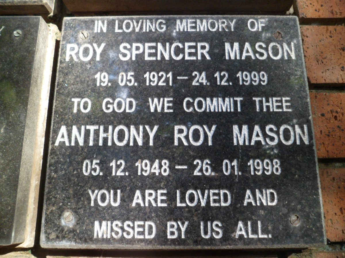 MASON Roy Spencer 1921-1999 :: MASON Anthony Roy 1948-1998