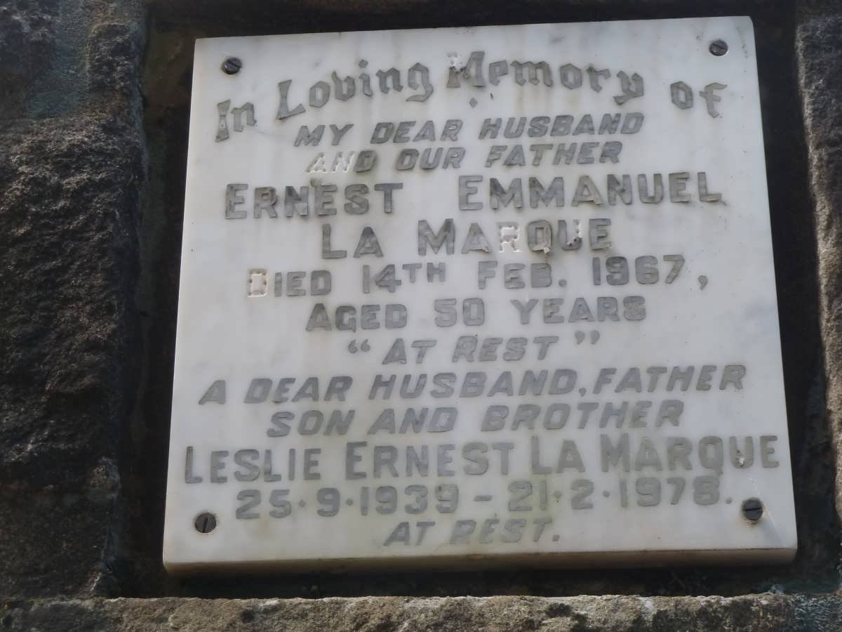 MARQUE Ernest Emmanuel, la -1967 :: LA MARQUE Leslie Ernest 1939-1978