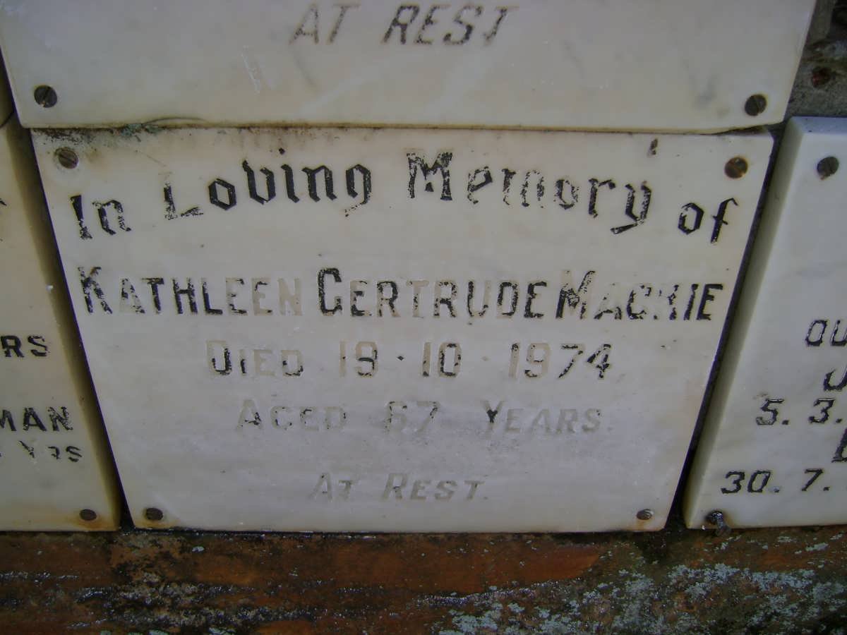 MACKIE Kathleen Gertrude -1974