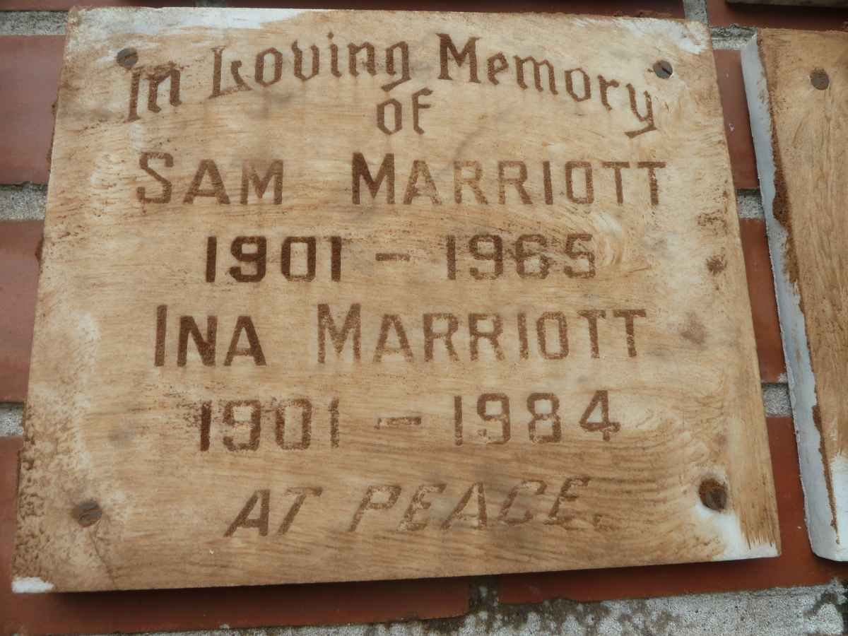 MARRIOT Sam 1901-1965 &amp; Ina 1901-1984