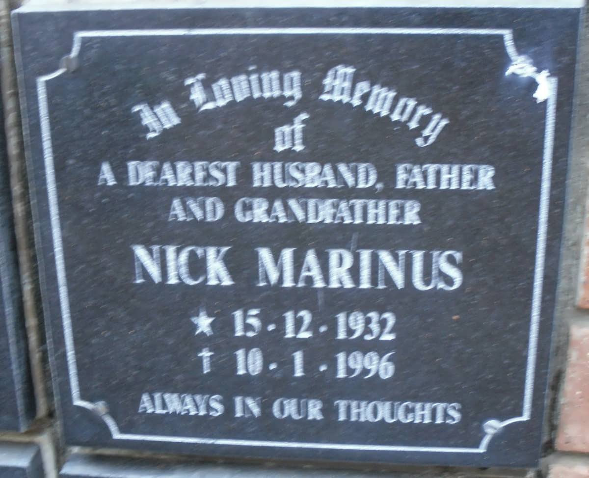 MARINUS Nick 1932-1996