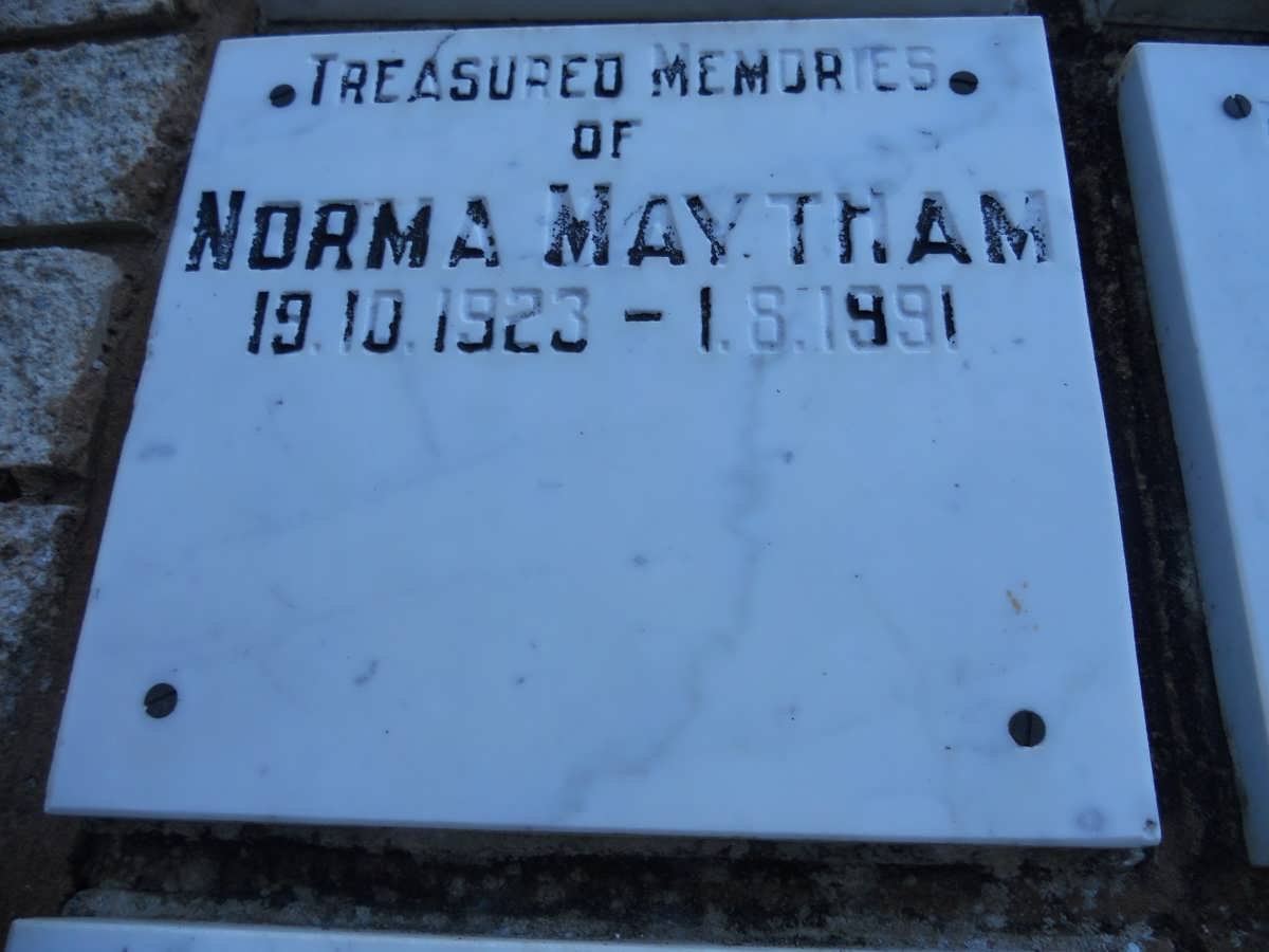 MAYTHAM Norma 1923-1991