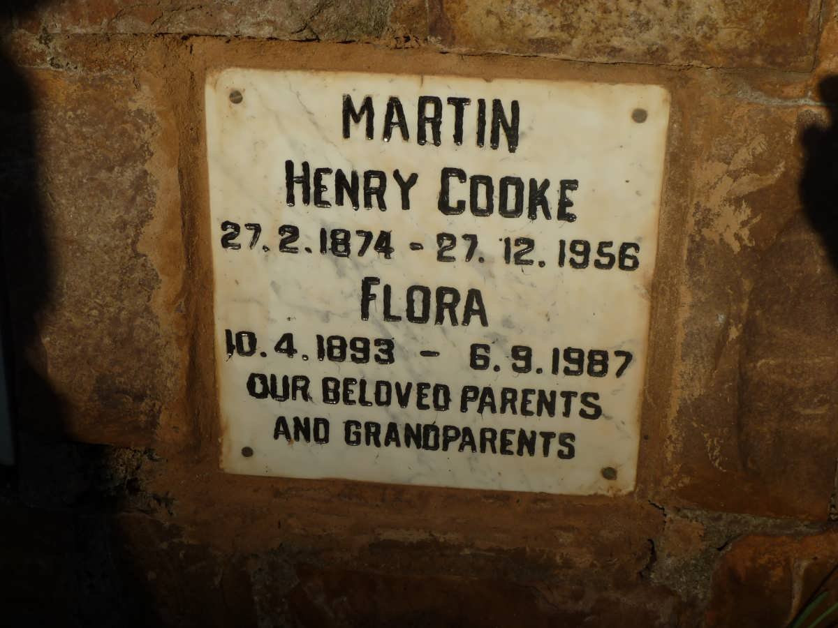 MARTIN Henry Cooke 1874-1956 &amp; Flora 1893-1987