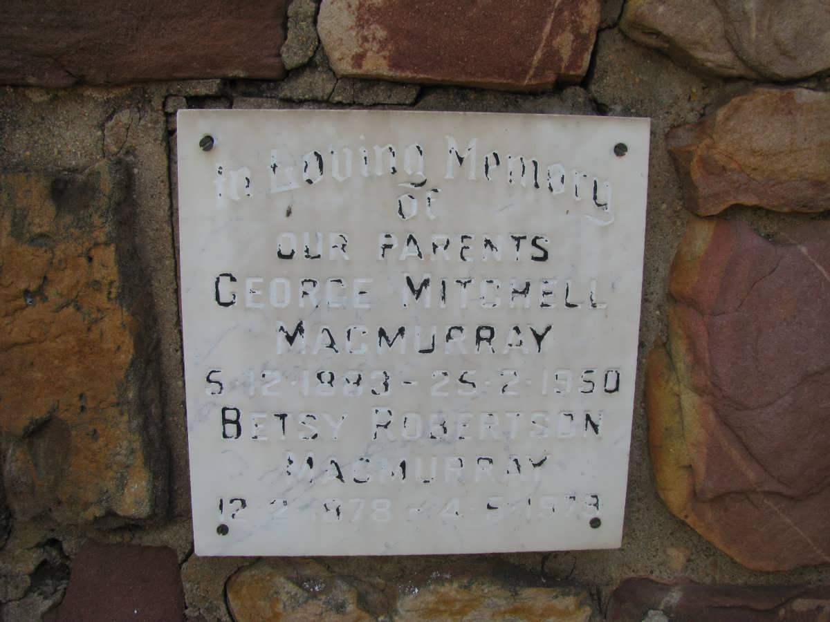 MACMURRAY George Mitchell 1883-1950 &amp; Betsy Robertson 1878-1979