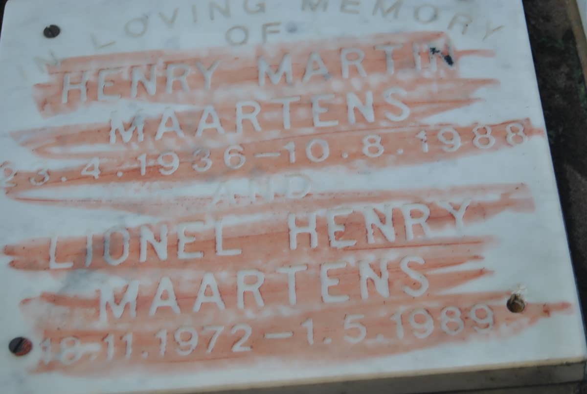 MAARTENS Henry Martin 1936-1988 :: MAARTENS Lionel Henry 1972-1989