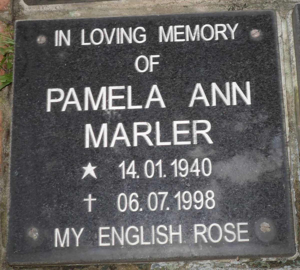 MARLER Pamela Ann 1940-1998