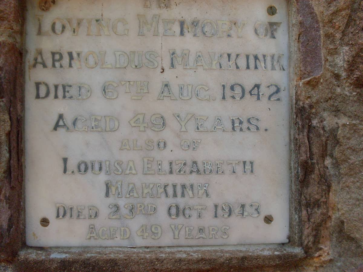 MAKKINK Arnoldus -1942 &amp; Louisa Elizabeth -1943