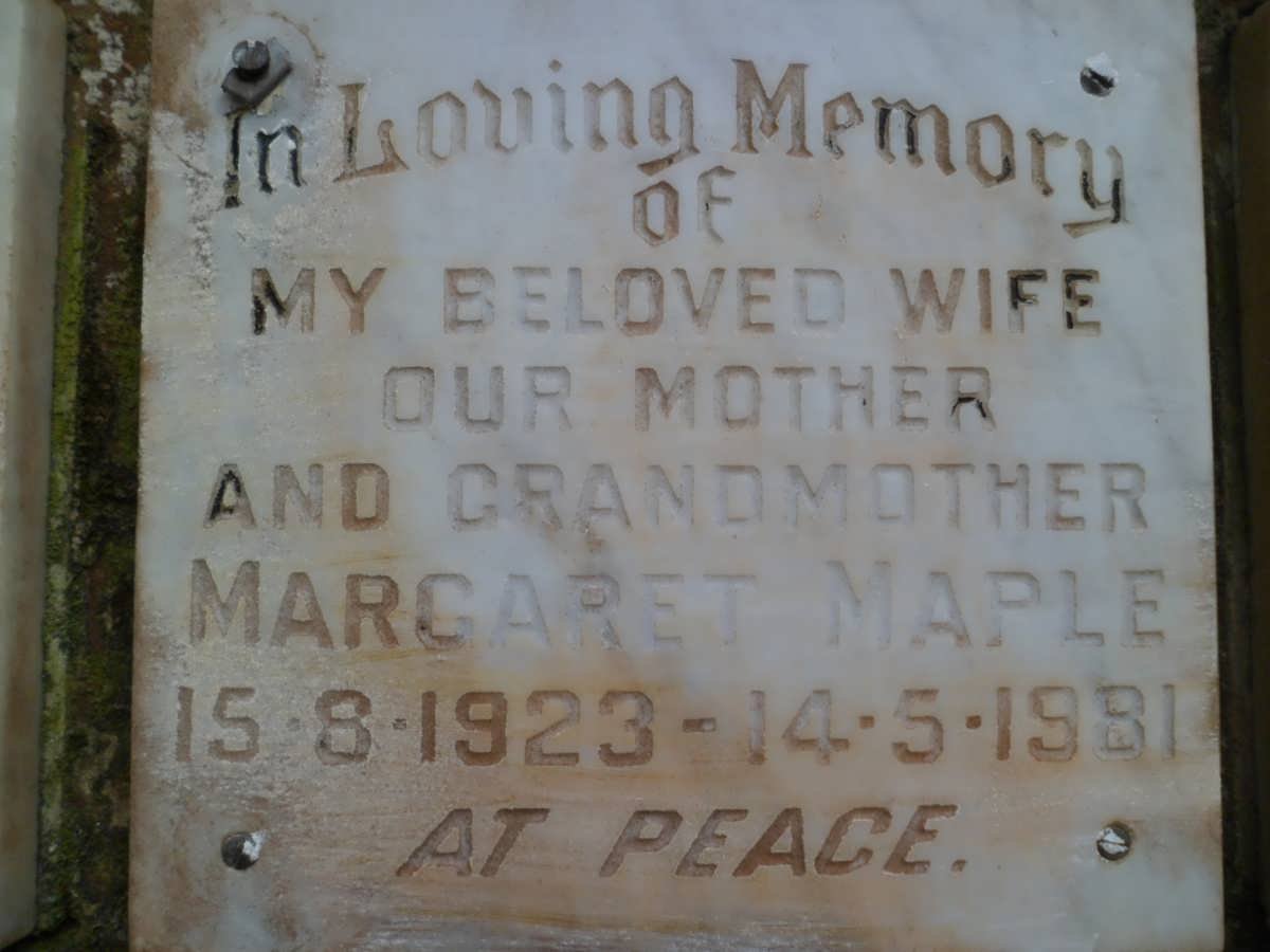 MAPLE Margaret 1923-1981
