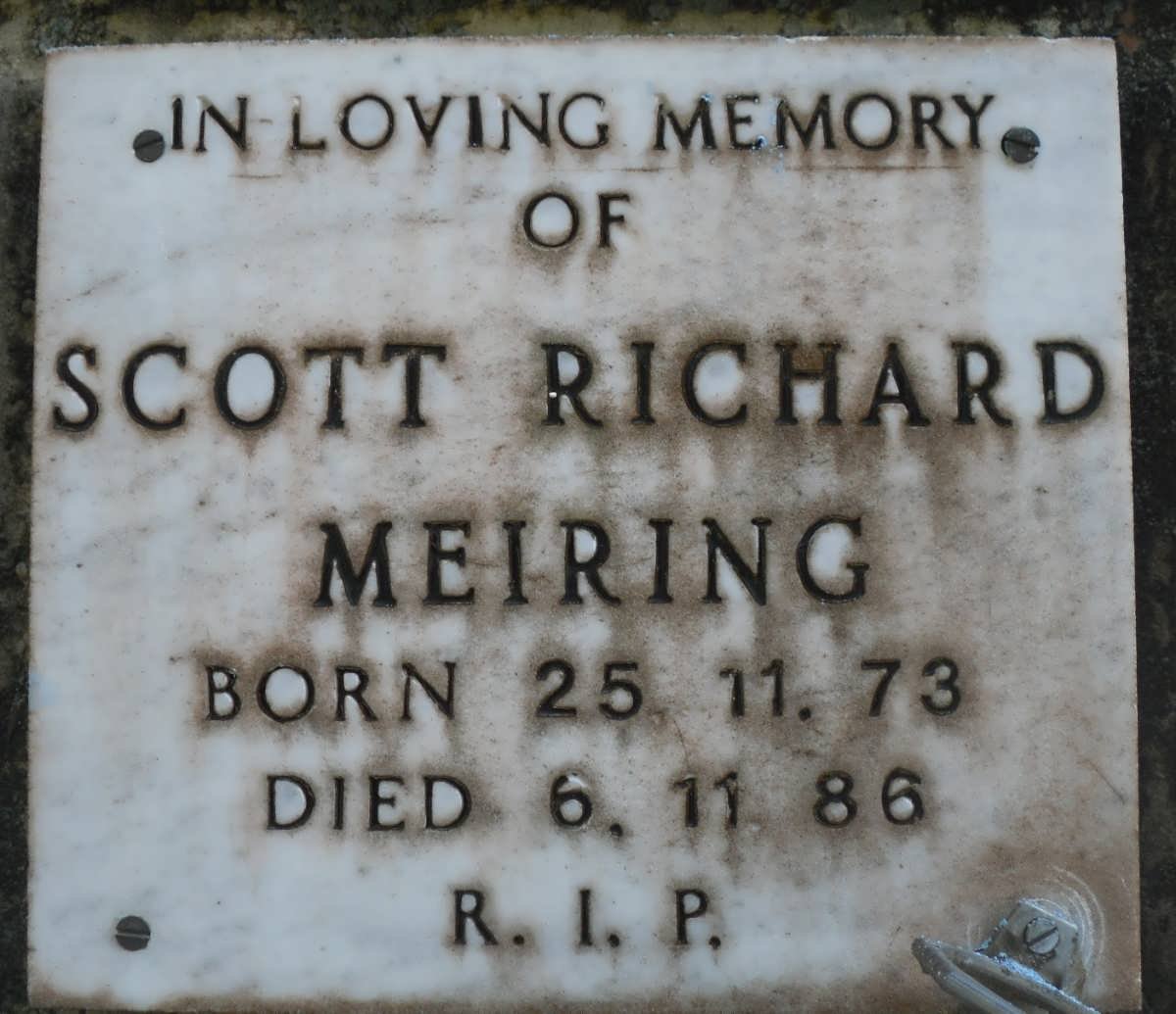 MEIRING Scott Richard 1973-1986