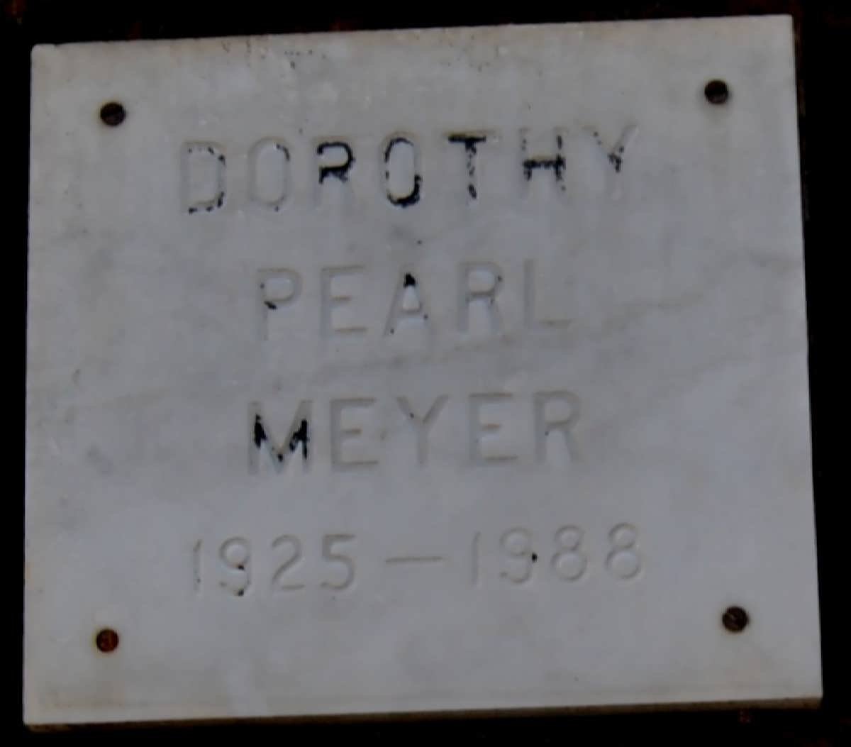 MEYER Dorothy Pearl 1925-1988