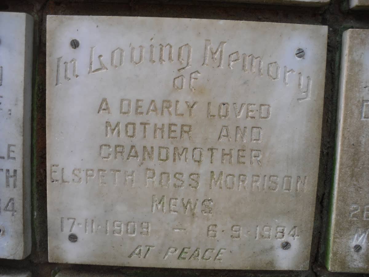 MEWS Elspeth Ross Morrison 1908-1984