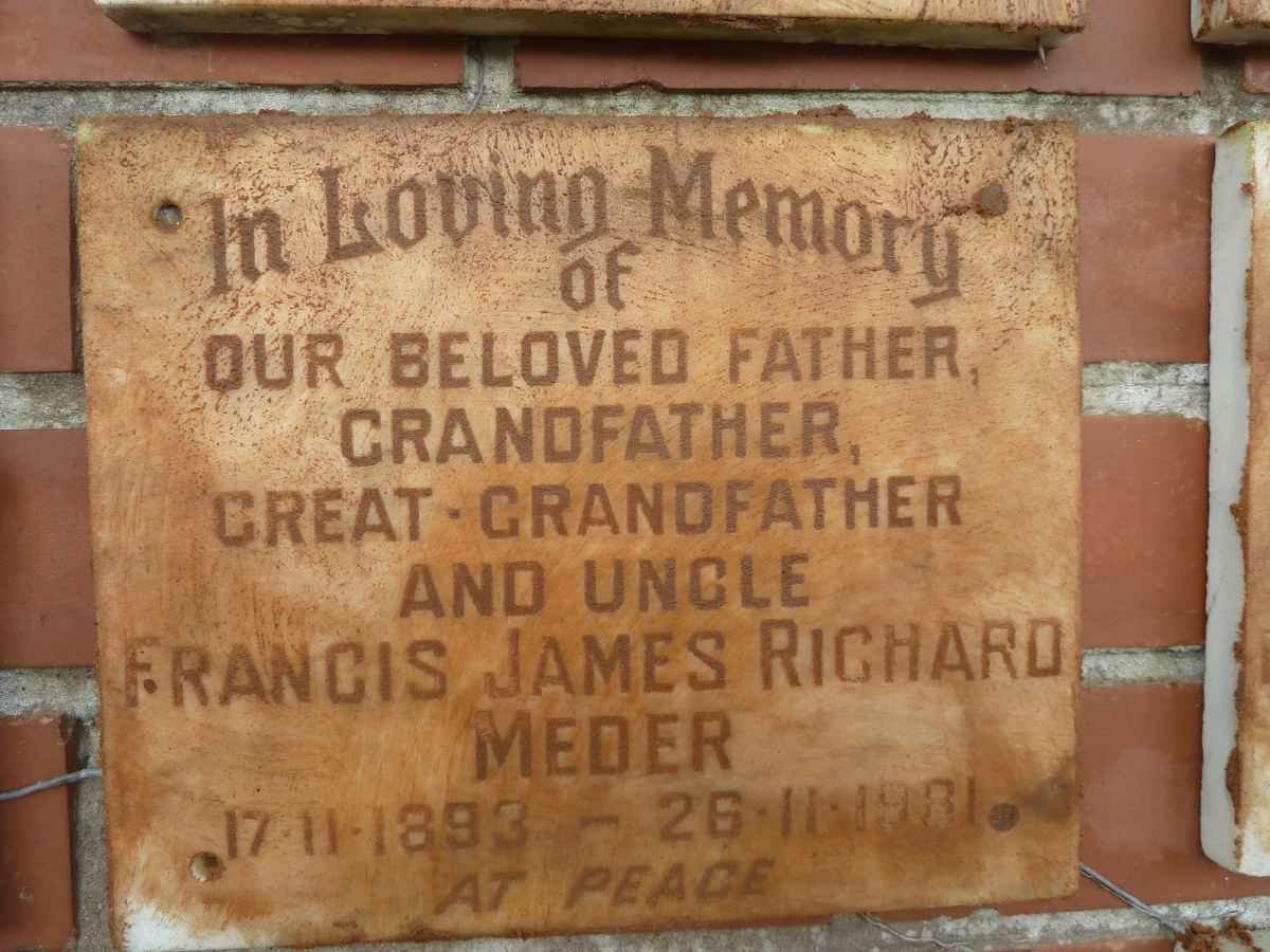 MEDER Francis James Richard 1893-1981