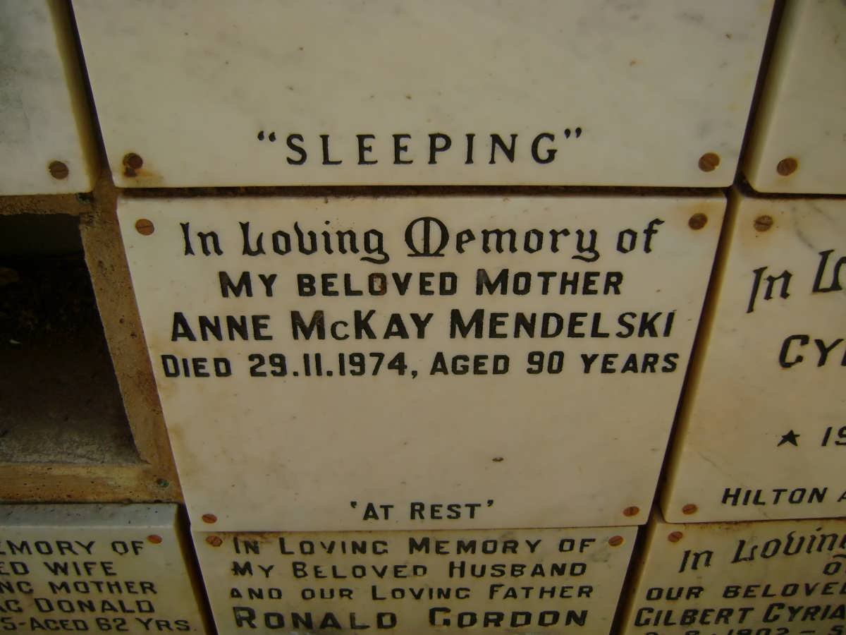 MENDELSKI Anne McKay -1974