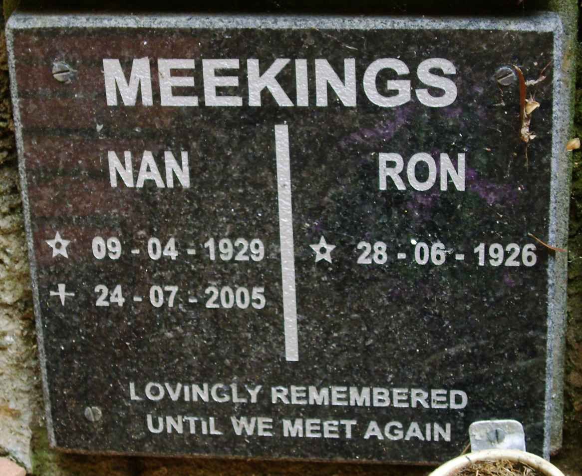 MEEKINGS Ron 1926- &amp; Nan 1929-2005