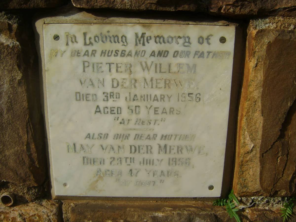 MERWE Pieter Willem, van der -1956 &amp; May -1956