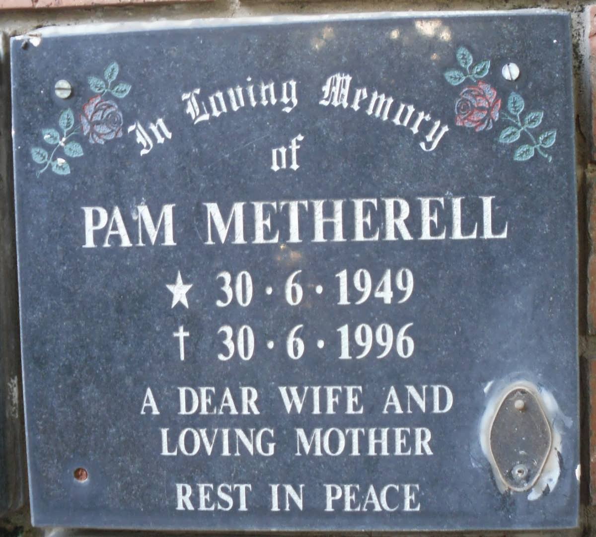 METHERELL Pam 1949-1996