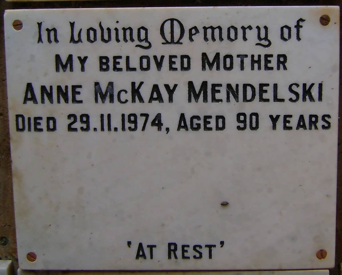 MENDELSKI Anne McKay -1974