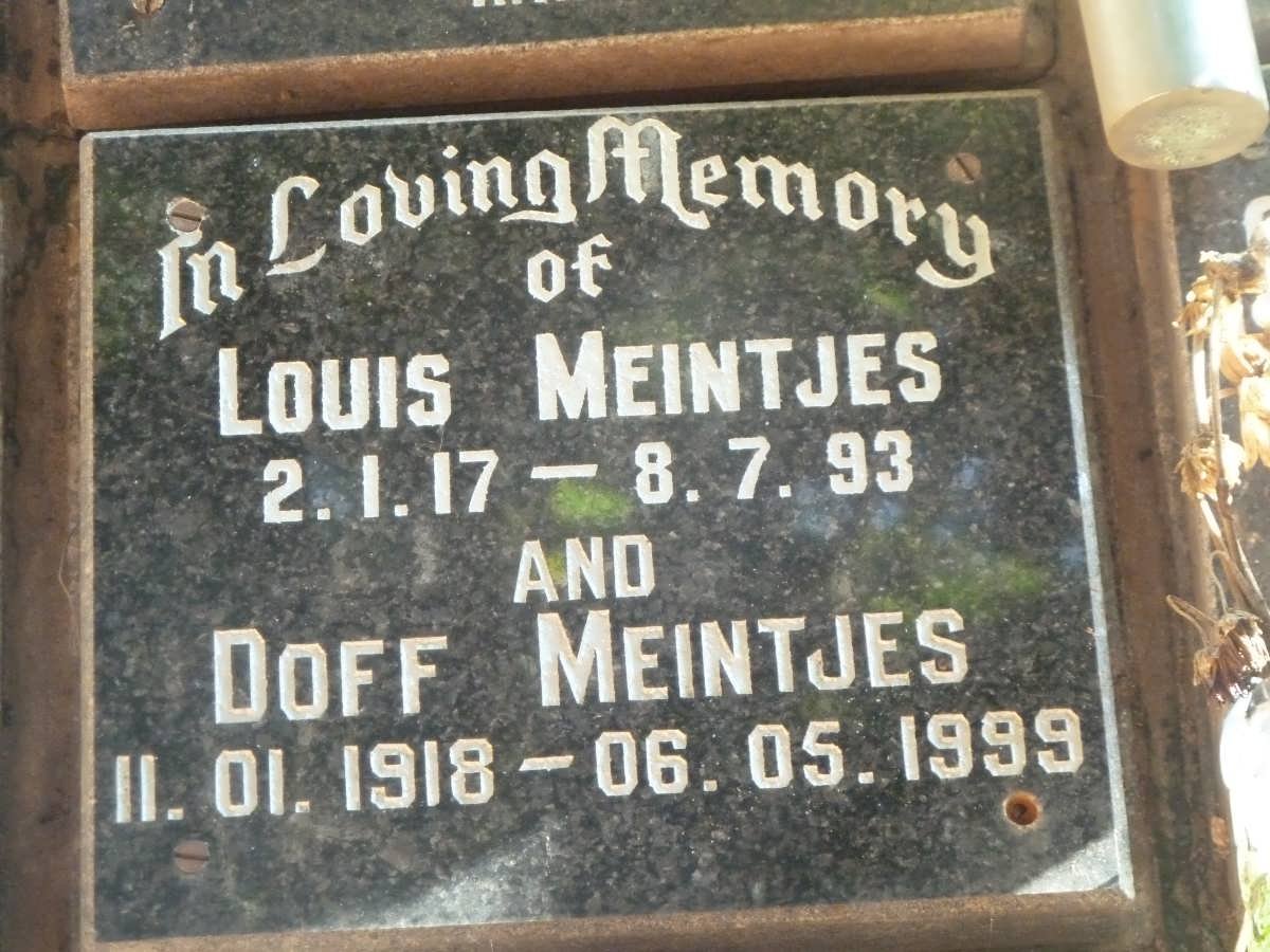 MEINTJES Louis 1917-1993 &amp; Doff 1918-1999