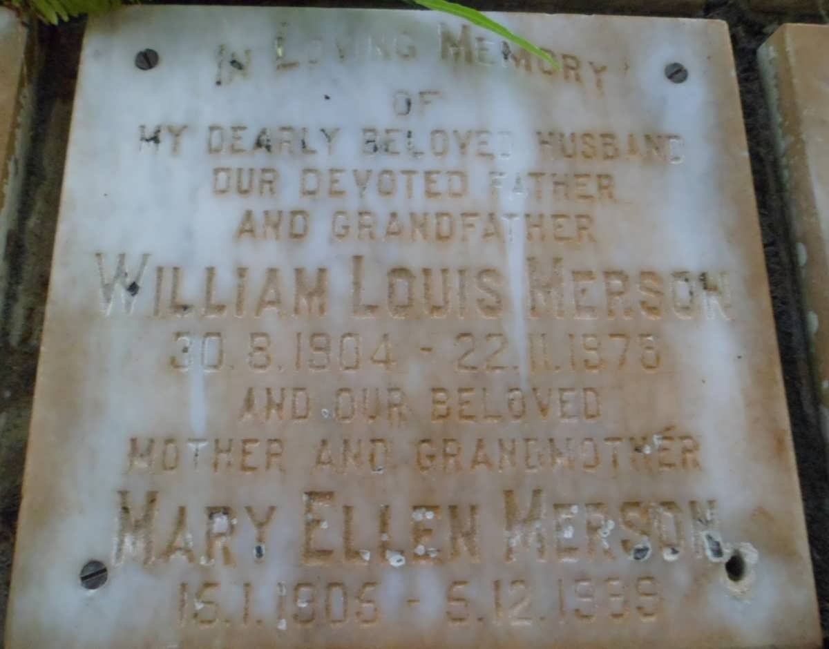 MERSON William Louis 1904-1978 &amp; Mary Ellen 1905-1989