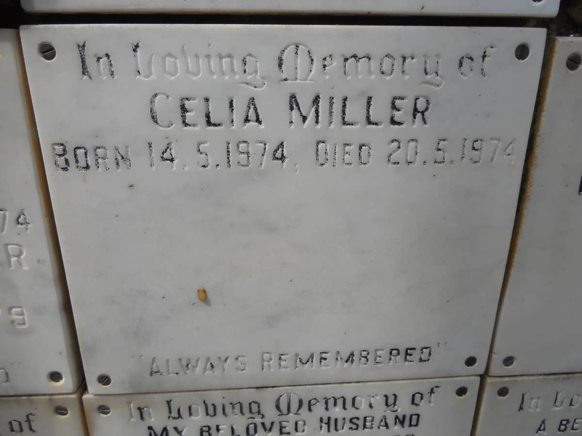 MILLER Celia 1974-1974
