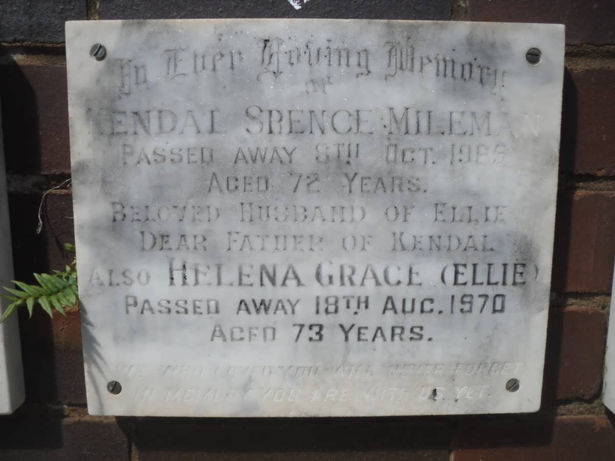 MILEMAN Kendal Spence -1965 &amp; Helena Grace -1970