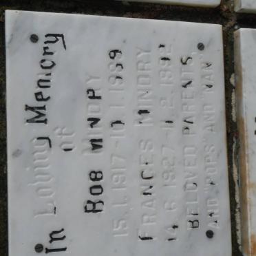 MINDRY Bob 1917-1989 &amp; Frances 1927-1992