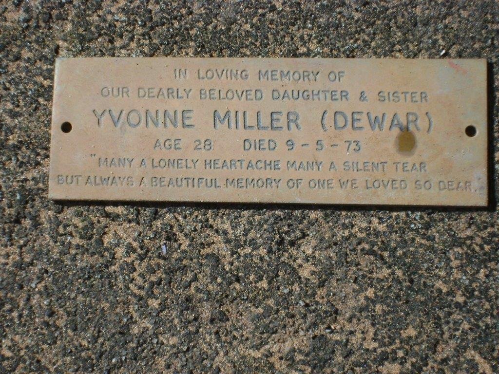 MILLER Yvonne nee DEWAR -1973