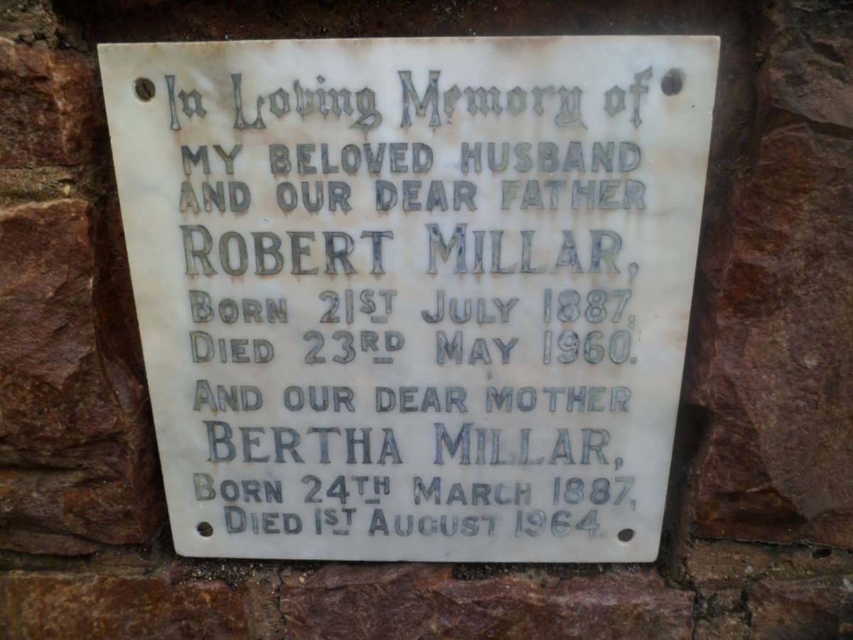 MILLAR Robert 1887-1960 &amp; Bertha 1887-1964