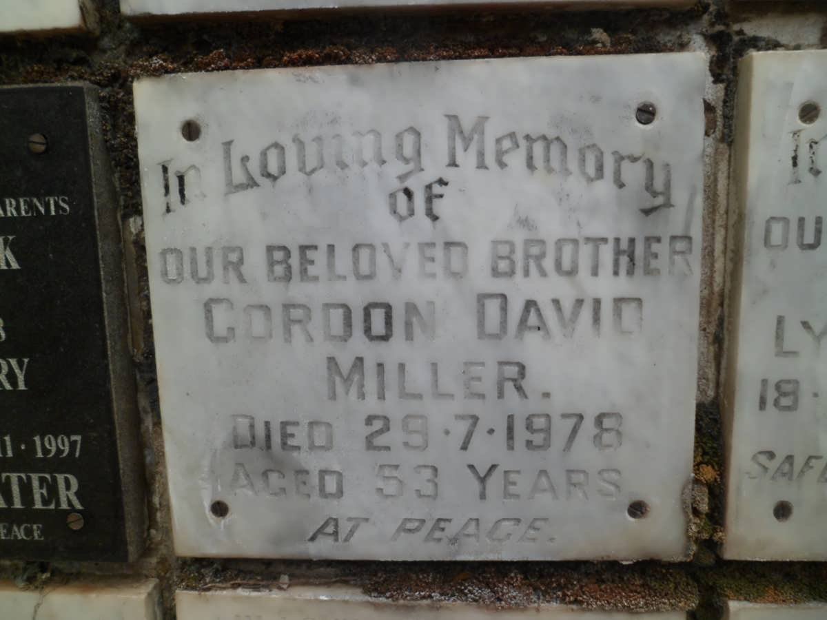 MILLAR Gordon David -1978