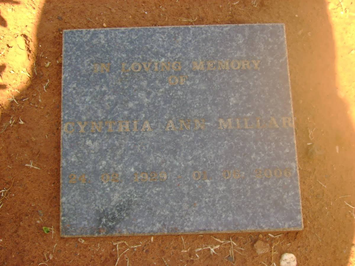 MILLAR Cynthia Ann 1929-2006