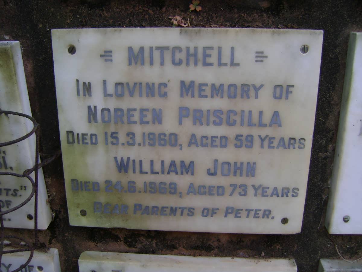 MITCHELL William John -1969 &amp; Noreen Priscilla -1960