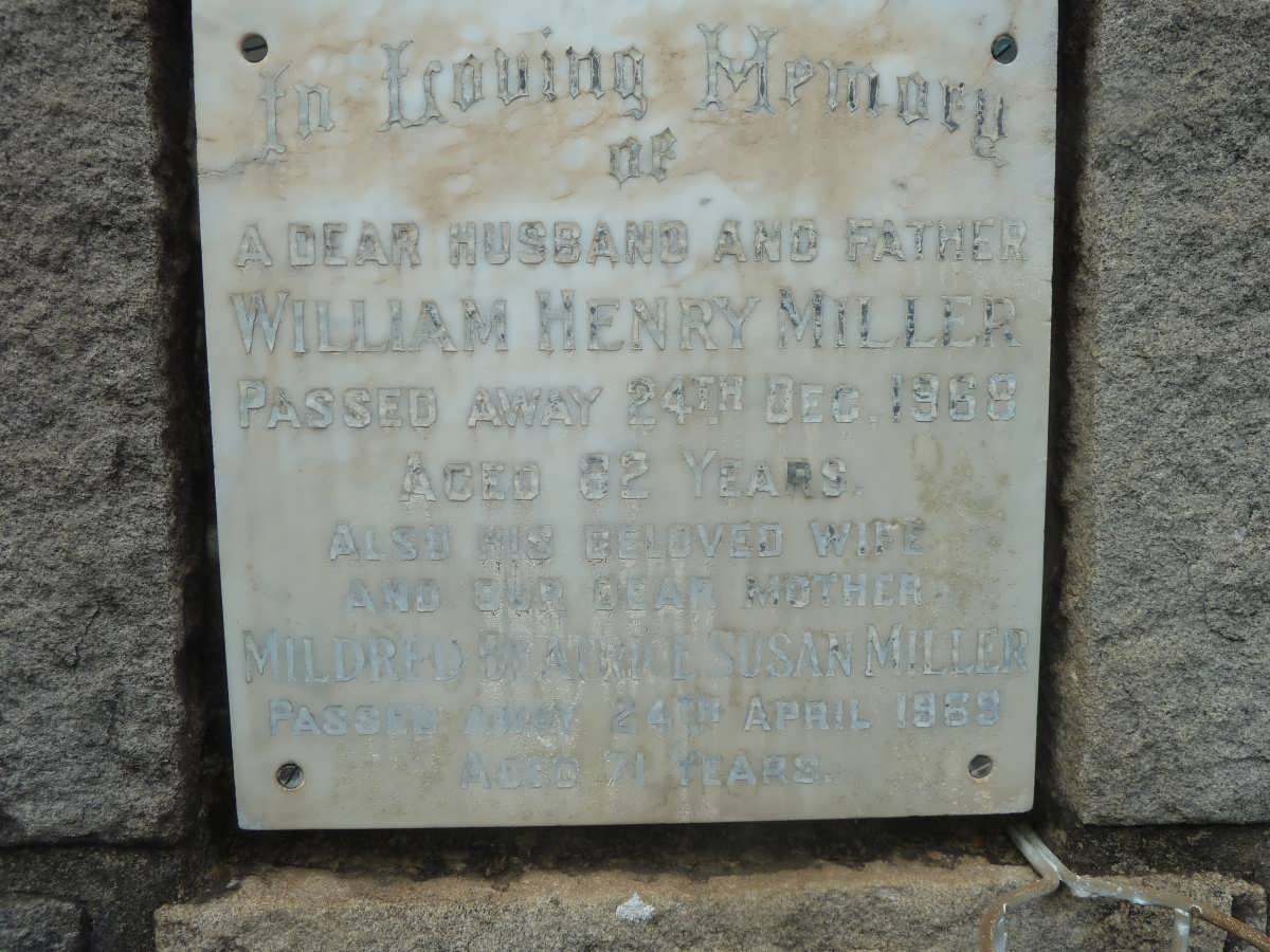 MILLER William Henry -1968 &amp; Mildred Beatrice Susan -1969