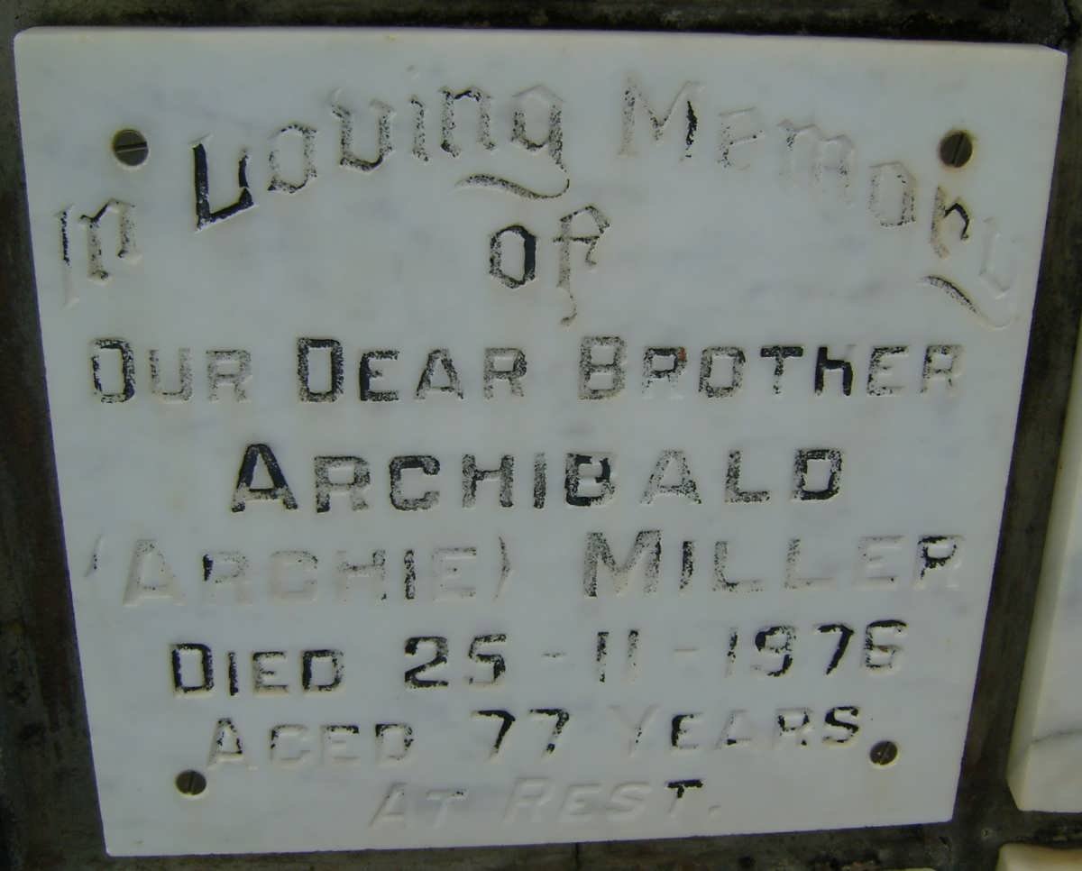 MILLER Archibald -1976
