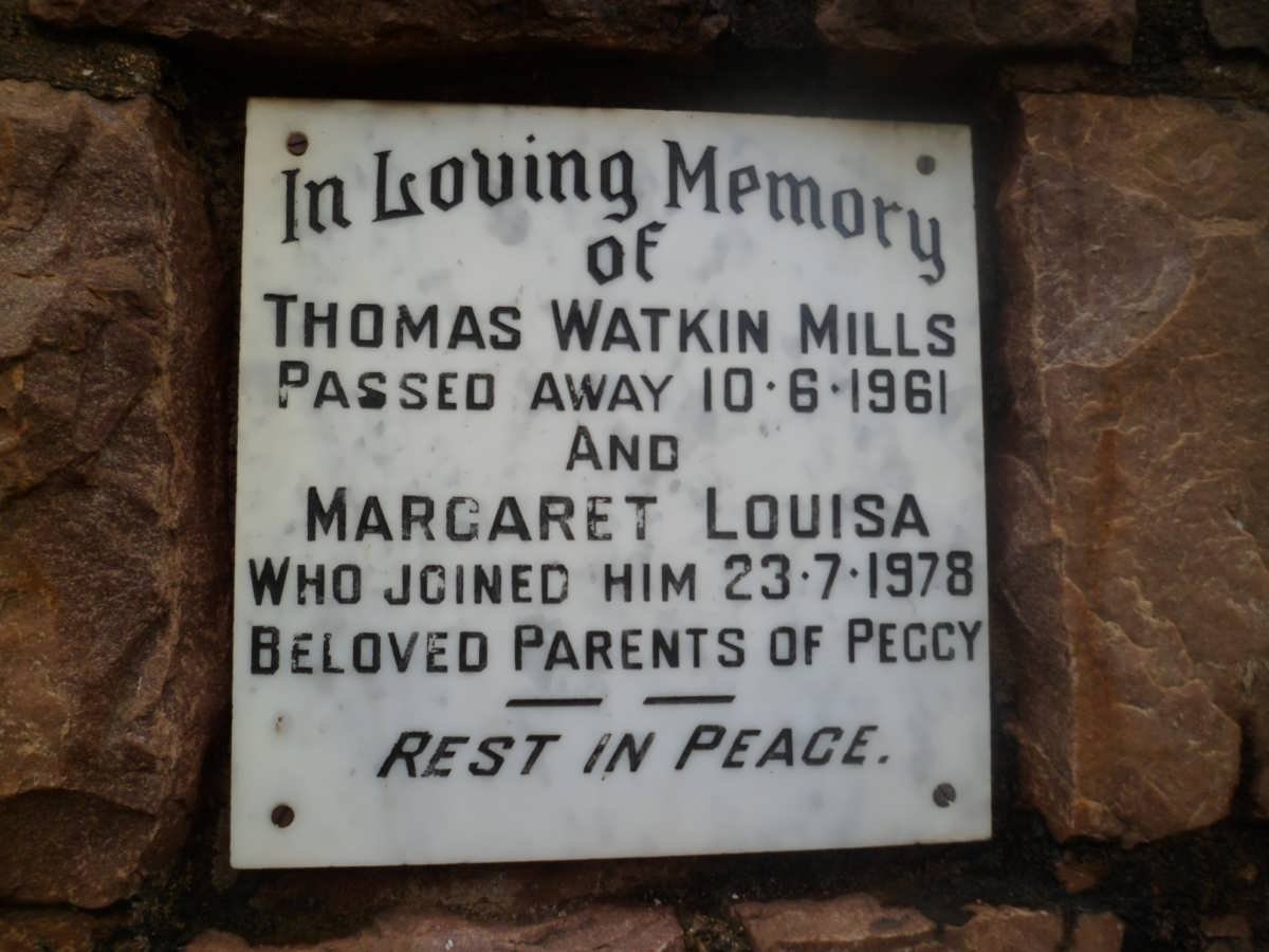 MILLS Thomas Watkin -1961 &amp; Margaret Louisa -1978