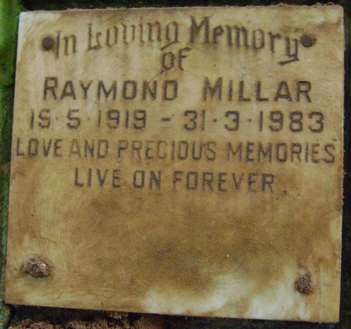 MILLAR Raymond 1919-1983